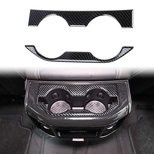 Korlot Carbon Fiber Inner Rear Cup Holder Trim Cover Panel For Dodge Ram 1500 2500 3500 2019+