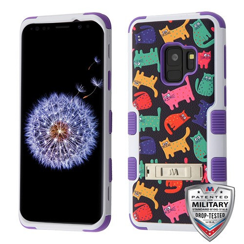 MYBAT Colored Kittens/Purple TUFF Hybrid Phone Protector Cover  for Galaxy S9