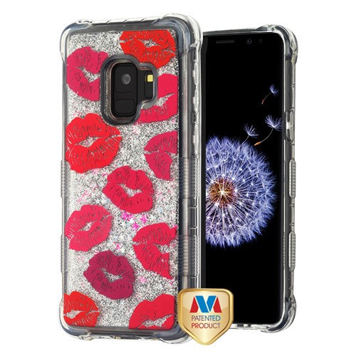 MYBAT Blissful Kisses/Silver TUFF Quicksand Glitter Lite Hybrid Protector Cover  for Galaxy S9