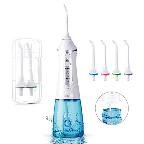 pibidi Water Flosser Professional Cordless Dental Oral Irrigator  Portable and IPX7 Waterproof  3-Mode Teeth Cleaner  USB Rechargable Water Flossing with 300ML Cleanable Water Tank for Home and Travel