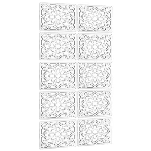 Lchen Hanging Room Divider 10 Pieces Wood-Plastic Hanging Panels 0.2“Thick Screen Panel for Living Room Bedroom Home Decoration(HTT-10S 11.4"X11.4")