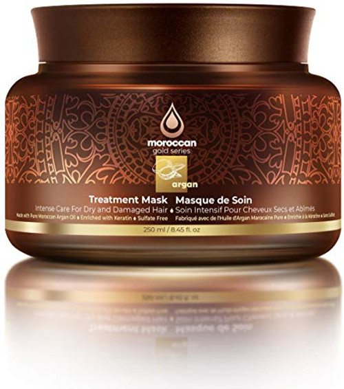 Moroccan Gold Series Treatment Mask – Deep Hydrating Argan Oil Hair Mask for Dry  Damaged  Color Treated and Curly Hair Enriched with Keratin – Sulfate Free Natural Hair Repair Treatment  8.45oz