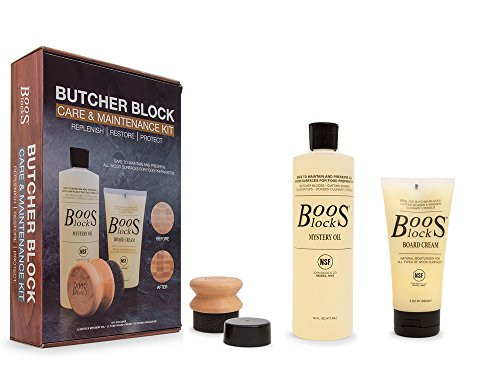 John Boos Mystery Oil  Cream and One Applicator in Gift Packaging Cutting Board Care Set  16 oz