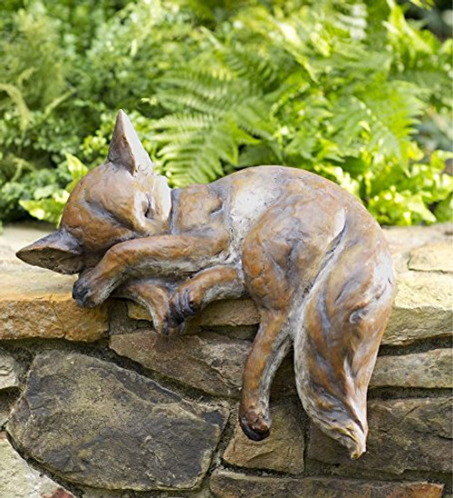 Wind & Weather Outdoor Sleeping Fox Sculpture Resin Lawn Garden Patio Animal Statue Decor Yard Art 17.25 L x 10.75 W x 15 H