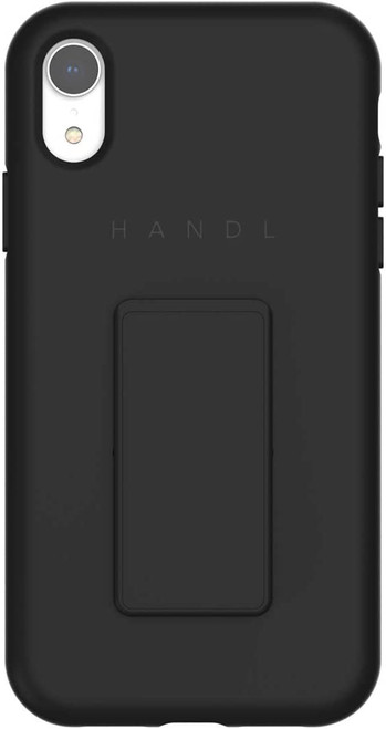 HANDL Soft Touch Phone Case with Supporting Stand/ Grip for iPhone XR- Black