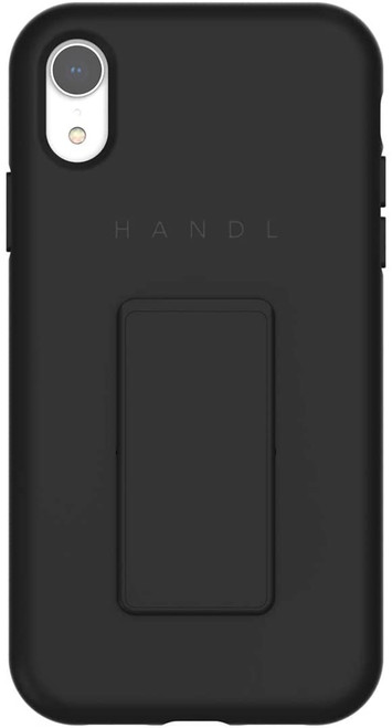 HANDL Soft Touch Phone Case with Supporting Stand/ Grip for iPhone XR- Black