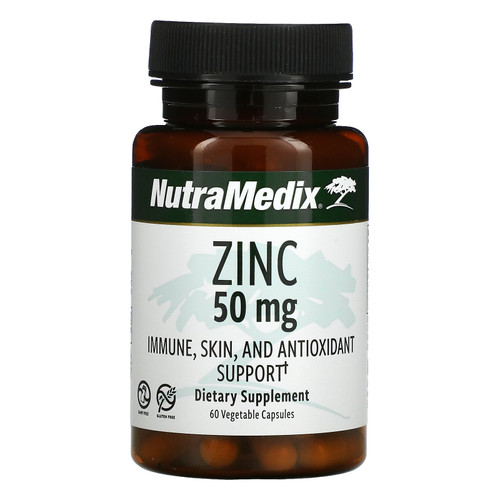 NutraMedix  Zinc  Immune  Skin  and Antioxidant Support  50 mg  60 Vegetarian Capsules