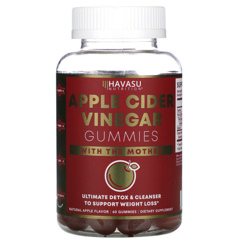 Havasu Nutrition  Apple Cider Vinegar Gummies with The Mother  Natural Apple  60 Gummies