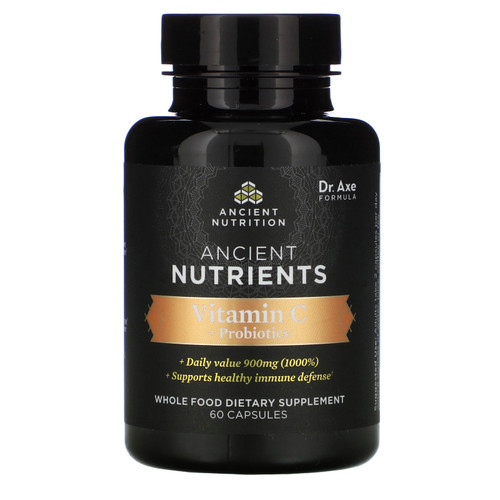 Dr. Axe / Ancient Nutrition  Ancient Nutrients  Vitamin C + Probiotics  60 Capsules