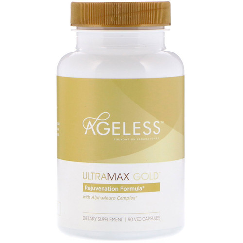 Ageless Foundation Laboratories  UltraMax Gold with AlphaNeuro Complex  90 Veg Capsules