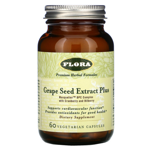 Flora  Grape Seed Extract Plus  60 Vegetarian Capsules
