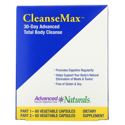 Advanced Naturals, CleanseMax, 30-Day Advanced Total Body Cleanse, 2 Bottles, 60 Vegetable Capsules Each