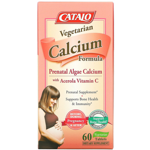 Catalo Naturals  Vegetarian Calcium Formula  Prenatal Algae Calcium  60 Vegetarian Tablets