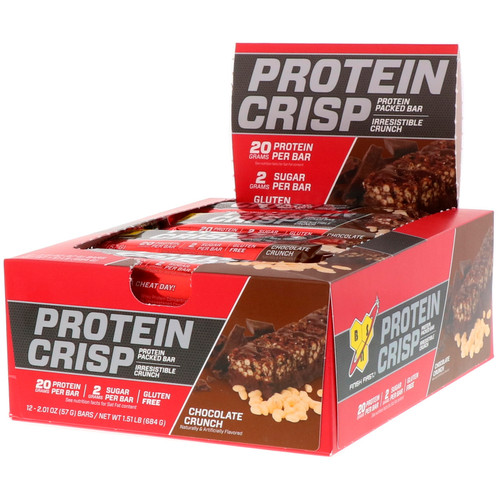 BSN  Protein Crisp  Chocolate Crunch Flavor  12 Bars  2.01 oz (57 g) Each