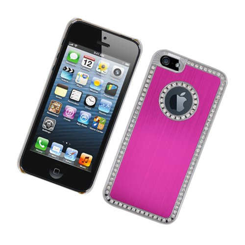 Iphone 5 Luxury Diamond Metal Case C1203 Hot Pink