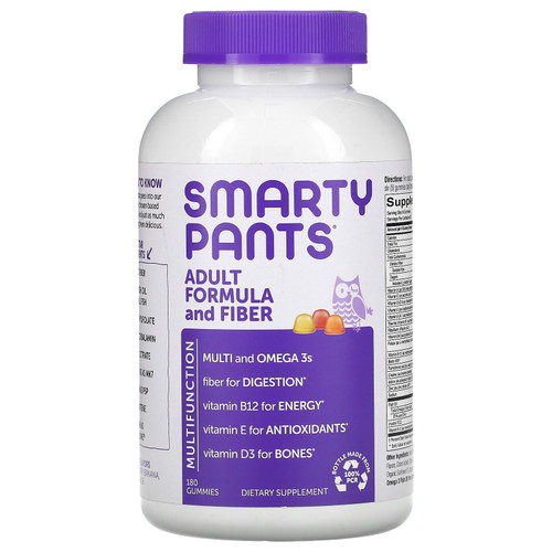 SmartyPants  Adult Formula and Fiber  Lemon  Strawberry Banana  and Orange  180 Gummies