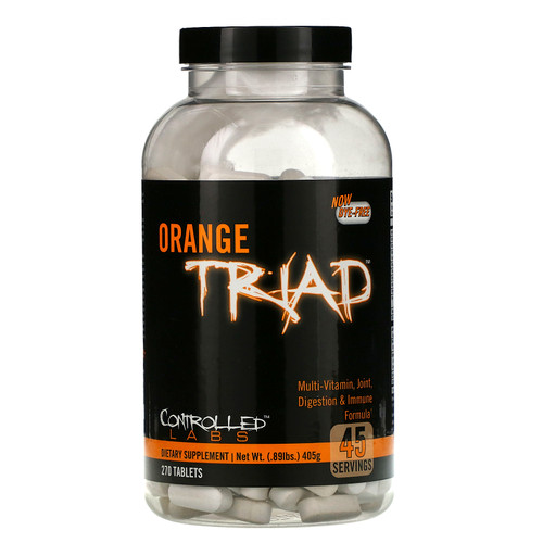 Controlled Labs  Orange Triad  Multi-Vitamin  Joint  Digestion & Immune Formula  270 Tablets