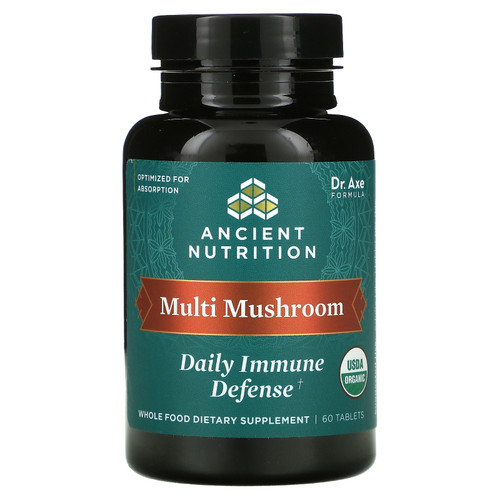Dr. Axe / Ancient Nutrition, Multi Mushroom, Daily Immune Defense,  60 Tablets