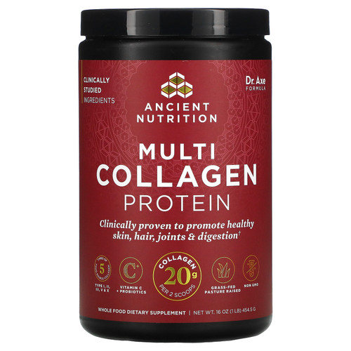 Dr. Axe / Ancient Nutrition, Multi Collagen Protein, Unflavored, 1 lb (454.5 g)