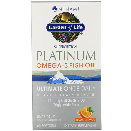 Minami Nutrition  Platinum  Omega-3 Fish Oil  Orange Flavor  60 Softgels