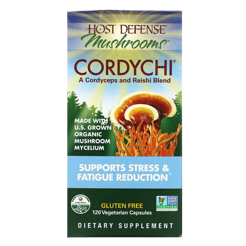 Fungi Perfecti  Host Defense Mushrooms  Cordychi  Supports Stress & Fatigue Reduction  120 Vegetarian Capsules