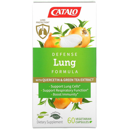 Catalo Naturals  Defense Lung Formula with Quercetin & Green Tea Extract  60 Vegetarian Capsules