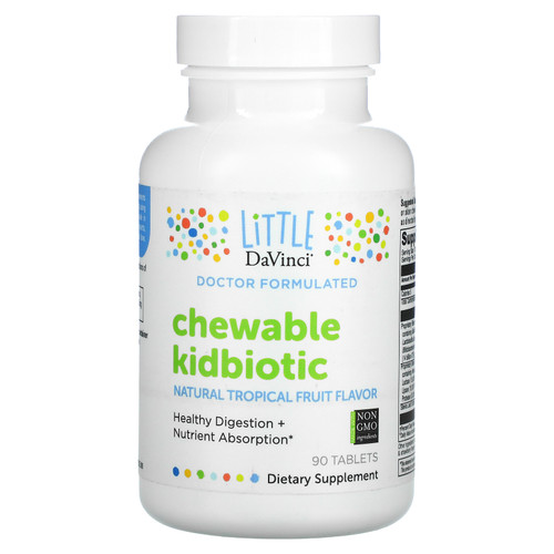 Little DaVinci  Chewable Kidbiotic  Natural Tropical Fruit  90 Tablets