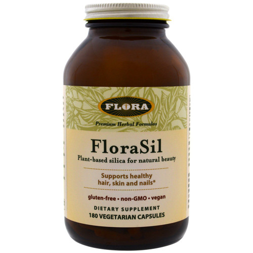 Flora  FloraSil  Plant Based Silica for Natural Beauty  180 Vegetarian Capsules