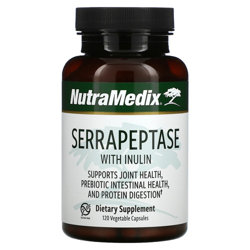 NutraMedix  Serrapeptase with Inulin  120 Vegetable Capsules