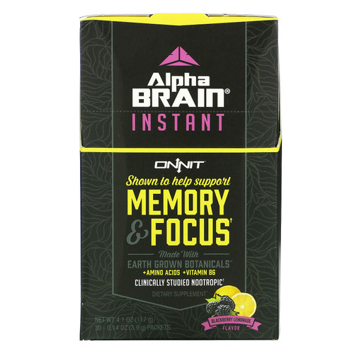 Onnit  AlphaBRAIN Instant  Memory & Focus  Blackberry Lemonade Flavor  30 Packets  0.14 oz (3.9 g) Each