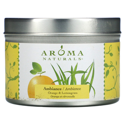 Aroma Naturals  Soy VegePure  Travel Tin Candle  Ambiance  Orange & Lemongrass  2.8 oz (79.38 g)