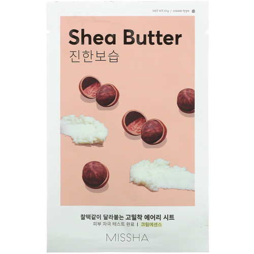 Missha  Airy Fit Beauty Sheet Mask  Shea Butter  1 Sheet  19 g
