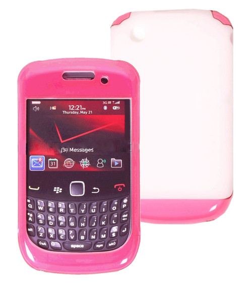 OEM Verizon BlackBerry Curve 3G 9330 Double Cover Case (Pink / White) (Bulk Packaging)