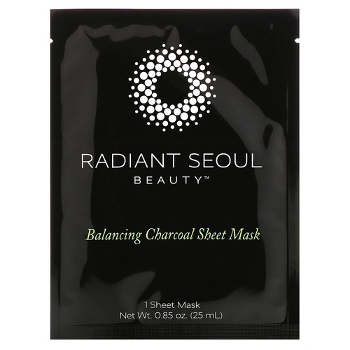 Radiant Seoul  Balancing Charcoal Beauty Sheet Mask  1 Sheet Mask  0.85 oz (25 ml)