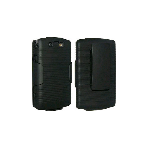 OEM Verizon BlackBerry 9550 Storm 2 Leather Holster Combo - Black (Bulk Packaging)