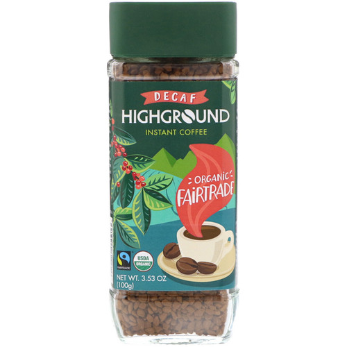 Highground Coffee  Organic Instant Coffee  Medium  Decaf  3.53 oz (100 g)