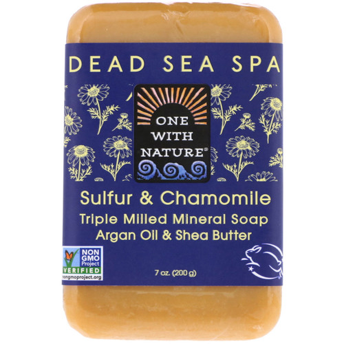 One with Nature  Triple Milled Mineral Soap Bar  Sulfur & Chamomile  7 oz (200 g)