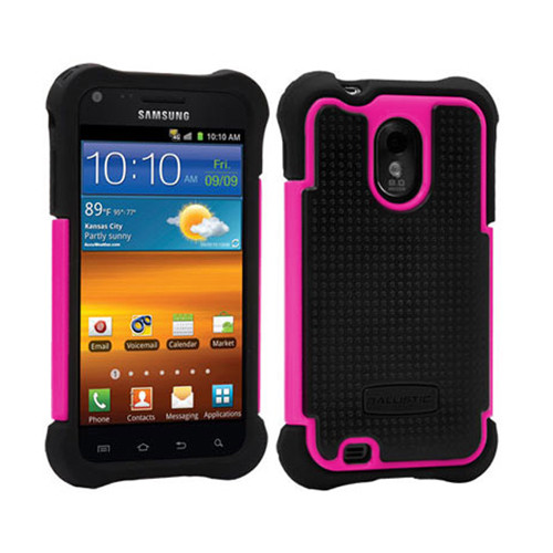 Ballistic Shell Gel Case for Samsung Epic Touch 4G R760 - Black/Pink