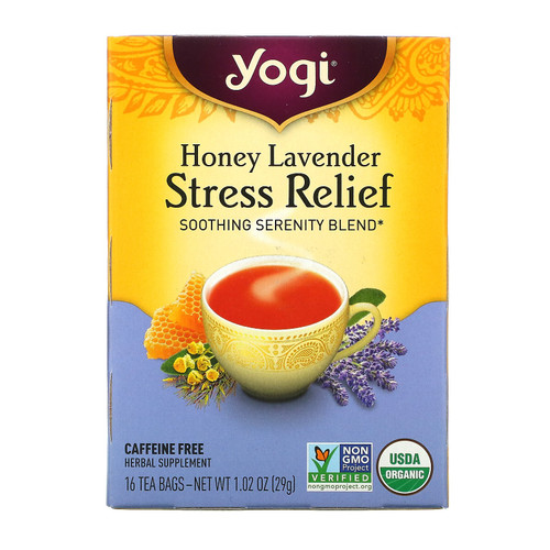 Yogi Tea  Stress Relief  Honey Lavender  Caffeine Free  16 Tea Bags  1.02 oz (29 g)