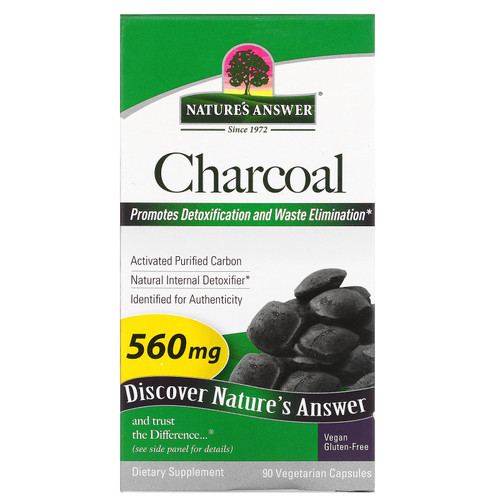 Nature's Answer  Charcoal  Activated Purified Carbon  560 mg  90 Vegetable Capsules