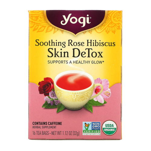 Yogi Tea  Skin DeTox  Soothing Rose Hibiscus  16 Tea Bags  1.12 oz (32 g)