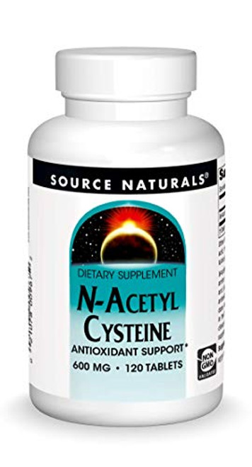 Source Naturals N-Acetyl Cysteine Antioxidant Support 600 mg Dietary Supplement That Supports Respiratory Health - 120 Tablets