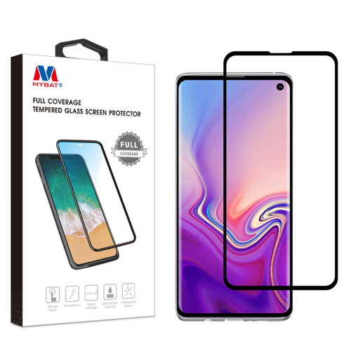 MYBAT Full Coverage Tempered Glass Screen Protector/Black for Galaxy S10E