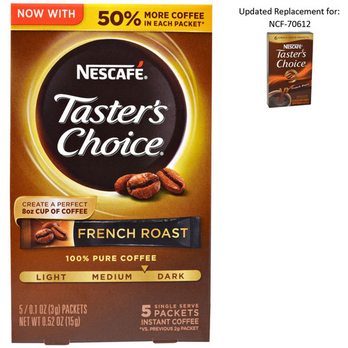 Nescafé  Taster's Choice  Instant Coffee  French Roast  5 Single Serve Packets  0.1 oz (3 g) Each