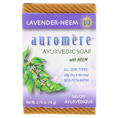 Auromere  Ayurvedic Soap With Neem  Lavender-Neem  2.75 oz (78 g)