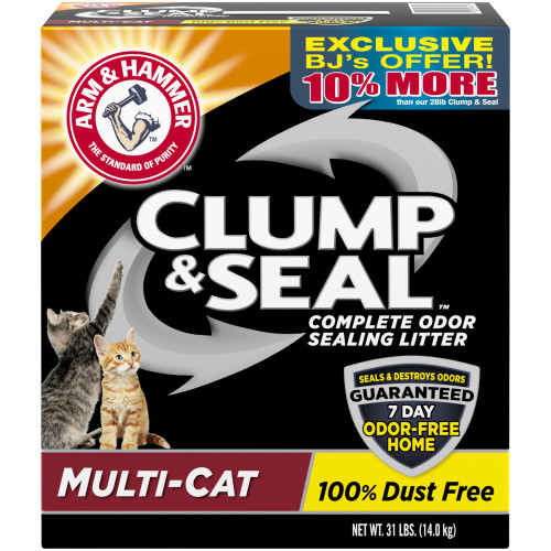 Arm & Hammer Clump & Seal Multi-Cat Litter, 31 lbs.