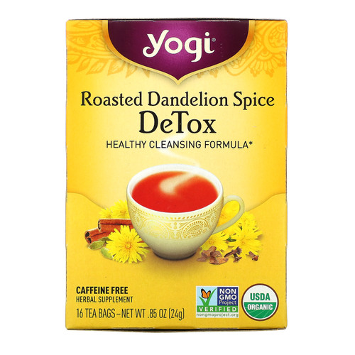 Yogi Tea  Detox  Roasted Dandelion Spice  Caffeine Free  16 Tea Bags  0.85 oz (24 g)