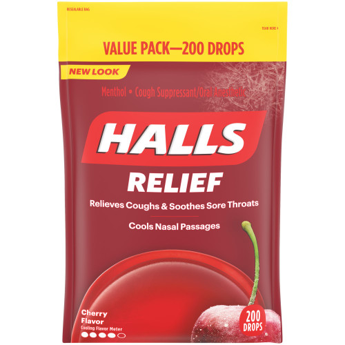 Halls Cherry Cough Suppressant Drops, 200 ct.