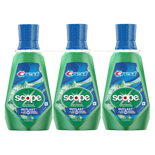 Crest Scope Outlast Mint Mouthwash, 3 pk./1L