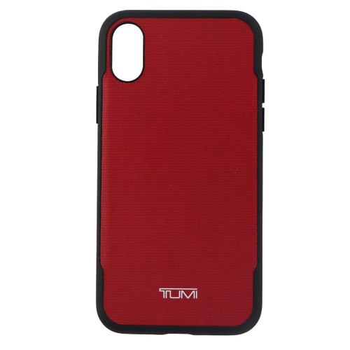Tumi Canvas Co-Mold Series Hybrid Case for Apple iPhone X 10 - Red Canvas/Black